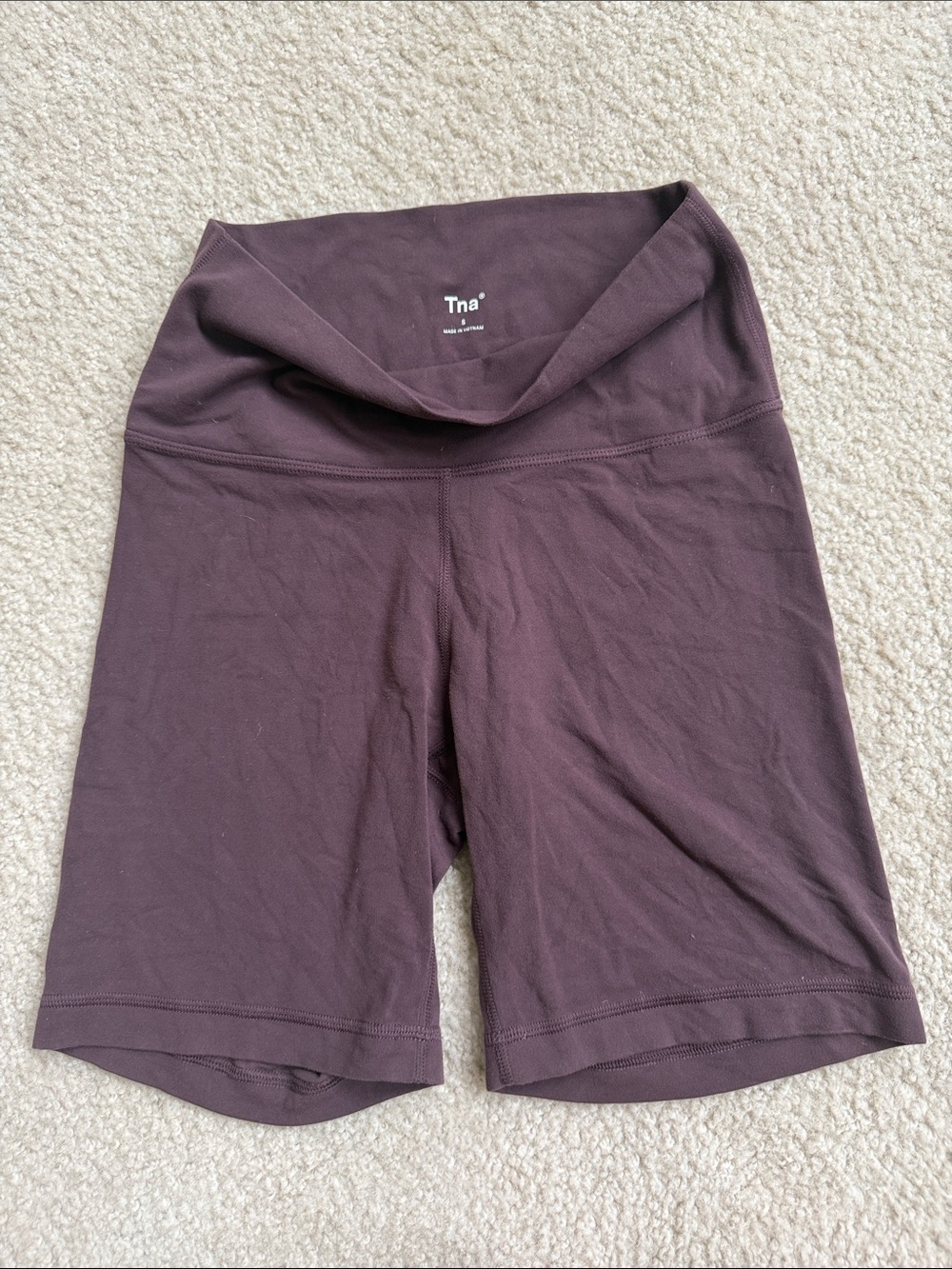 TNA High-Rise Bike Shorts in Deep Plum